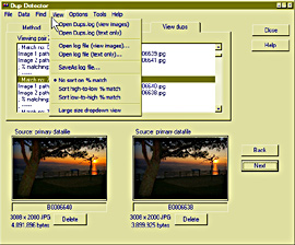 Dup Detector - 8 Menu View mt_popup: 8 Menu View