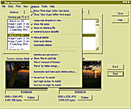 Dup Detector - 9 Menu Options mt_popup:9 Menu Options