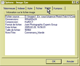 Image Eye 7.2 - 17 Onglet des coordonnées de l'image mt_popup:17 Onglet des coordonnées de l'image