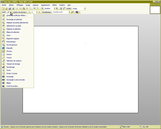 Paint.Net - 6 Menu Paramètres de la barre d'outils mt_popup:6 Menu Paramètres de la barre d'outils