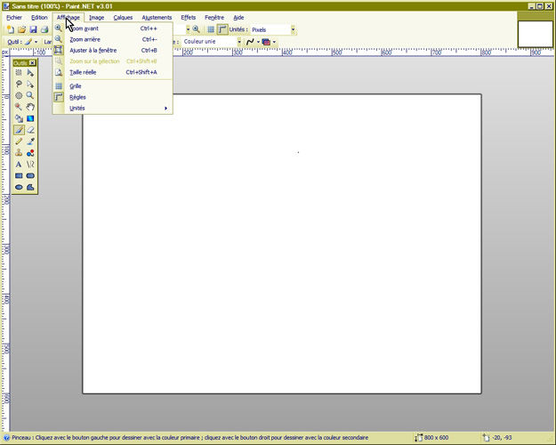 Paint.Net - 7 Menu Affichage mt_popup: 7 Menu Affichage