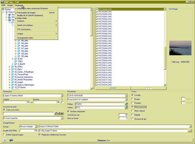 Bimp Lite - 14 Menu Réglages mt_popup:14 Menu Réglages