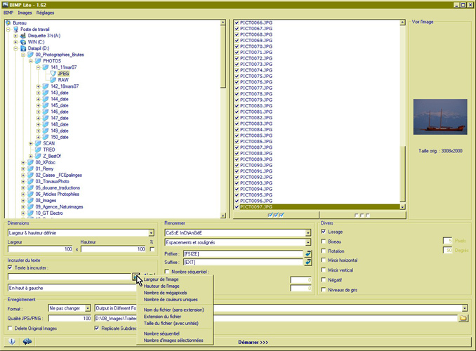 Bimp Lite - 3 Incruster un texte mt_popup:3 Incruster un texte