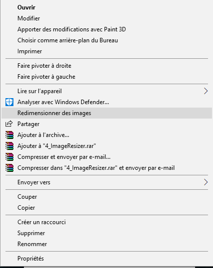 redimensionner images