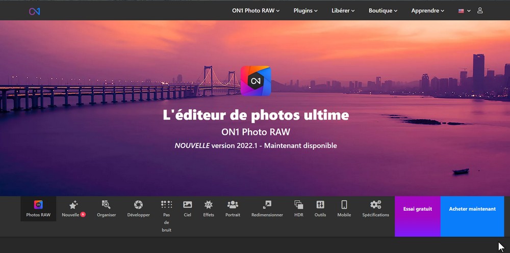 Sur son site web, On1 présente Photo Raw 2022.1 comme l’éditeur ultime Sur son site web, On1 présente Photo Raw 2022.1 comme l’éditeur ultime